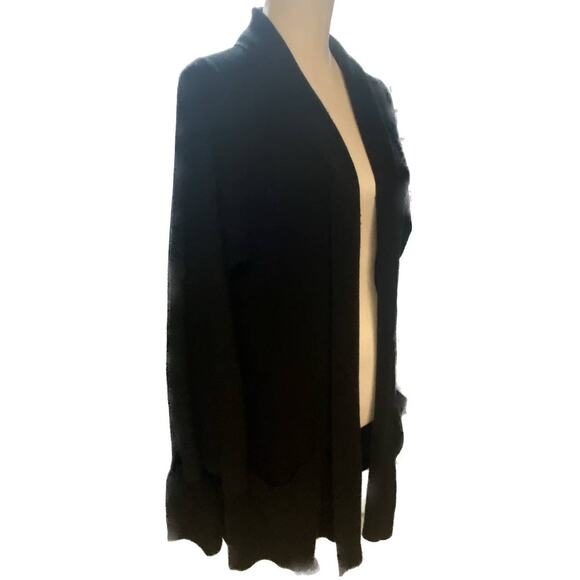 Michael Stars Shawl Collar Oversized Lagonlook Boxy Cardigan Women XS  Black - Picture 2 of 8